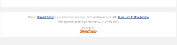 An ACME-branded recipient page ends with Contact Airbnb and an Airbnb San Francisco address.